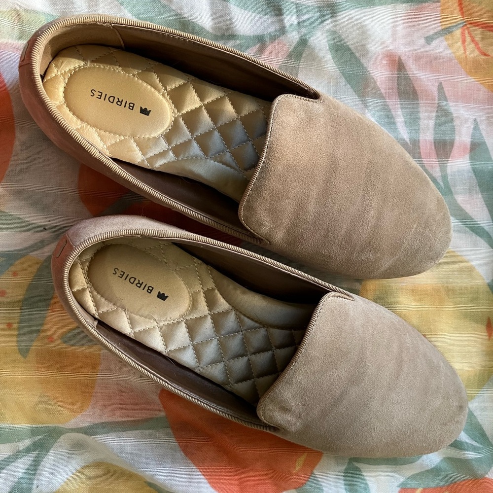 Birdies Tan Flats Comfortable Slip-On Loafers